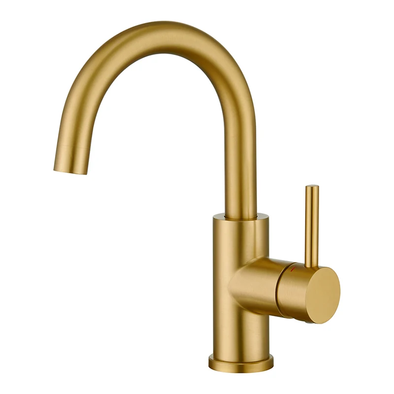 

Смеситель для раковины в ванную комнату, золотой, для холодной и горячей воды, однорычажный, настольный кран