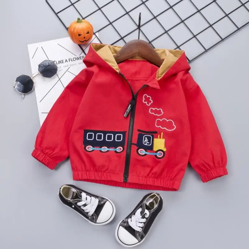 

children fashion Hooded Jackets Boys 2023 Spring Autumn Sports Coats 1-6 Years Children Cartoon Outerwear Casual Clothes 0-4Y