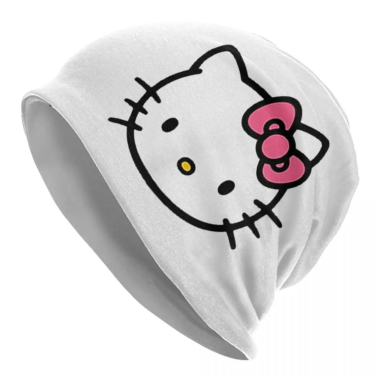 

Шапки-бини Hello Kitty с логотипом спереди и сзади, винтажные уличные кепки унисекс, теплая шапка двойного назначения