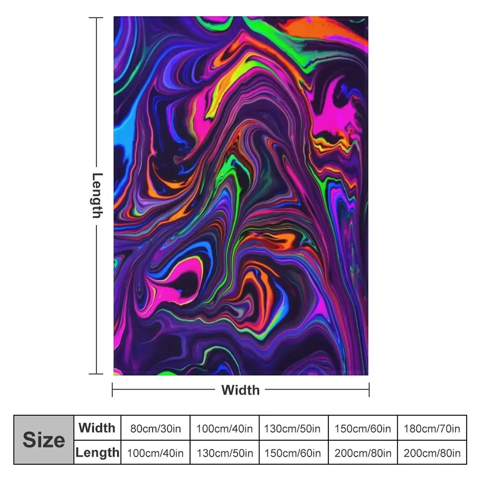 Neon Space Waves Throw Blanket christmas gifts Thin Hairy Stuffeds Decorative Sofas Shaggy Blankets