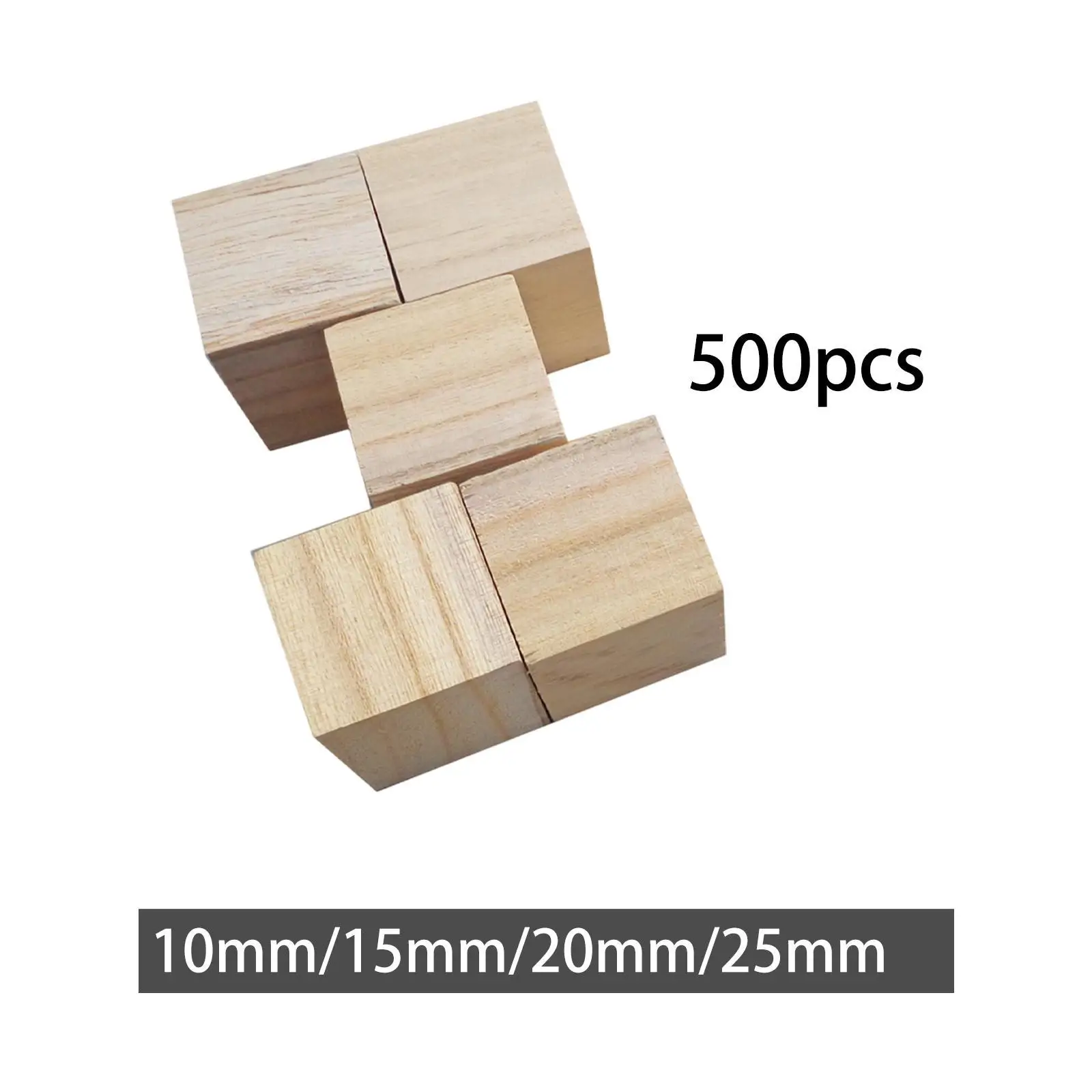 500 Pieces Wooden Blocks Square Blocks for Game Cubes Painting Decorating