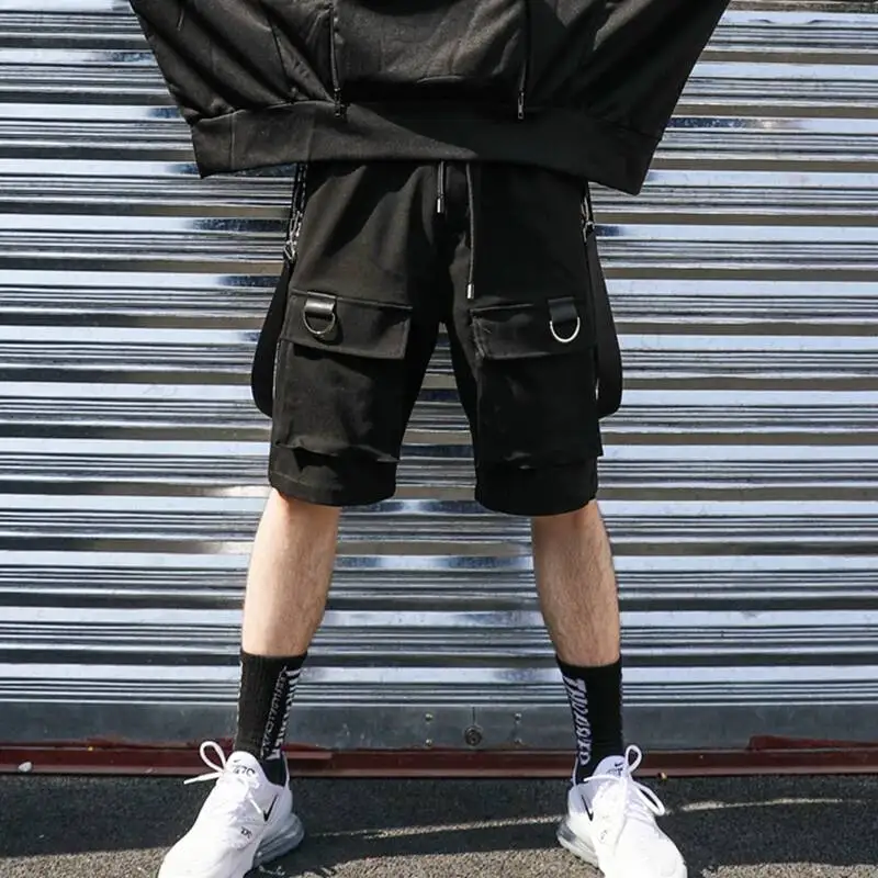 HKSH Safari Style Multi Pockets Shorts Men Tide Dark Straight Knee-Length Pants Functional Casual Trendy Chic Ins Capris HK22378