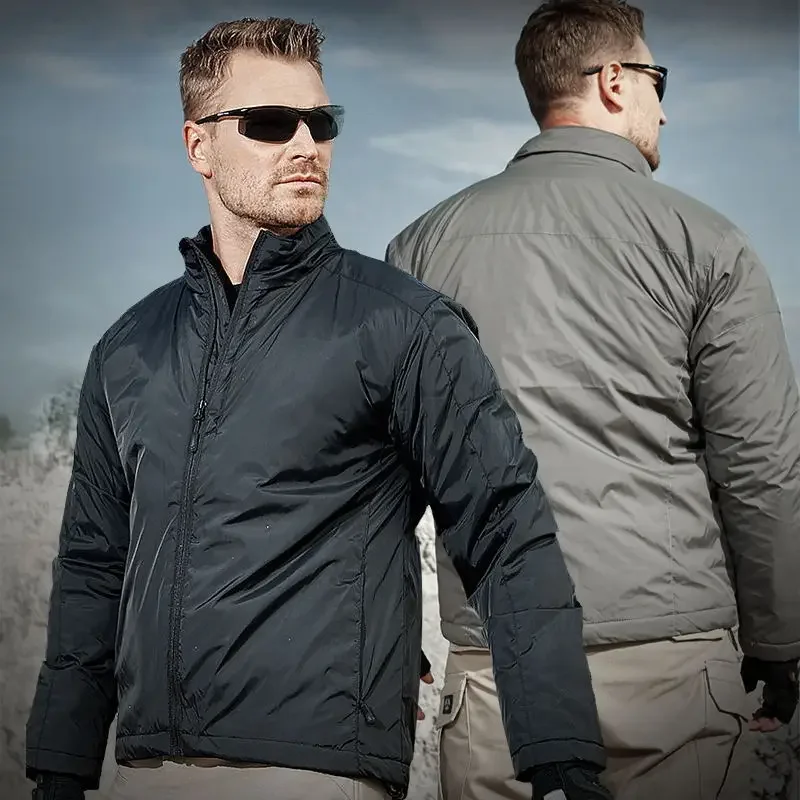 Lynjacye Mens Size S-2XL Tactical Cotton Jacket Winter Outdoor Waterproof Warm Heat Reflective Assault Stand Collar Top Suit