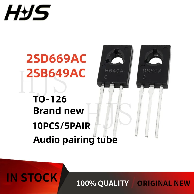 10PCS/5Pairs Original 2SD669AC 2SB649AC D669A B649A D669 B649 2SD669 2SB649 TO-126 Audio pairing tube 100% NEW