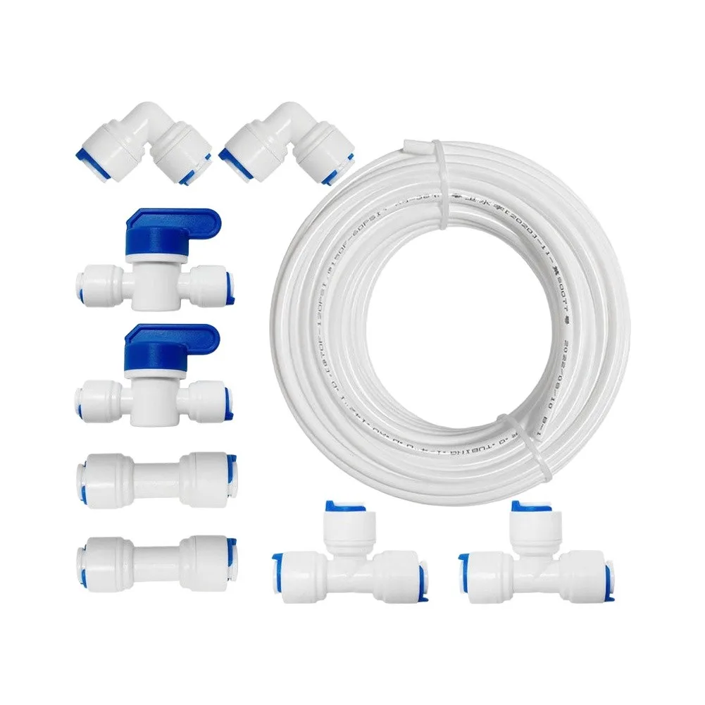 For Reverse Osmosis Quick Connect Fittings Kit 10 Meter White Plastic Tubing for Drinking Water Filter Systems