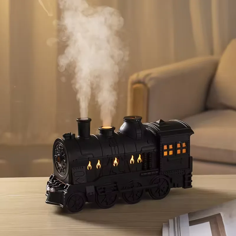 300ml Train Diffusers  Large Room Aromatherapy Diffuser Cool Mist with 2 Light 2 Mist Mode Auto Shut-Off USB Humidifier