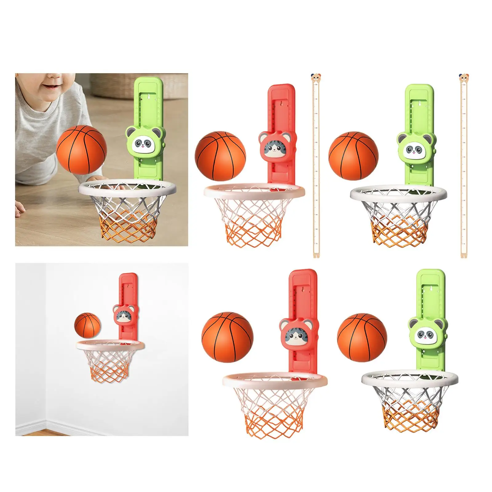 Kids Basketball Hoop Parent Child Interaction Toy High Jump Counter