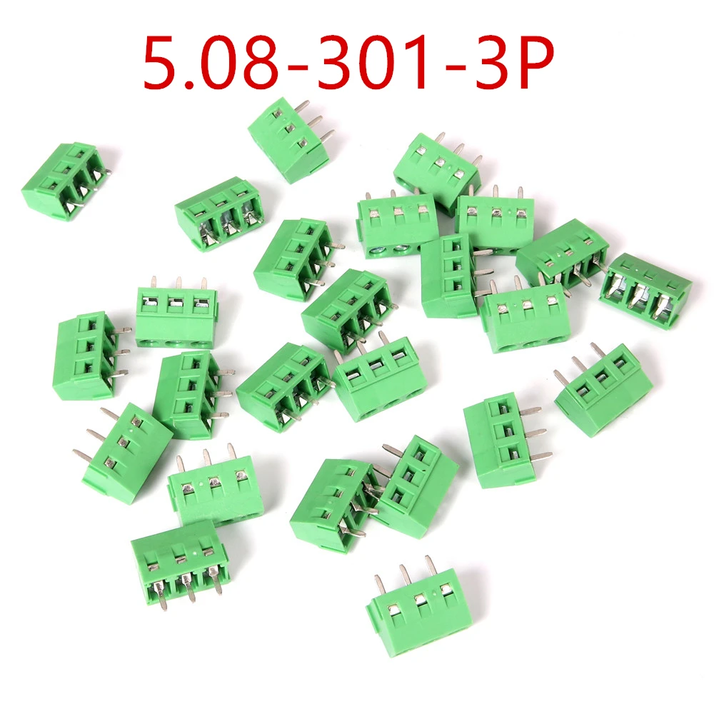 50/100pcs Mini Screw Terminal Blocks KF127 KF128 5.08mm PCB 2.54/3.5/3.81/5.0/5.08/7.5 mm for Wires 2p3p copper Terminal