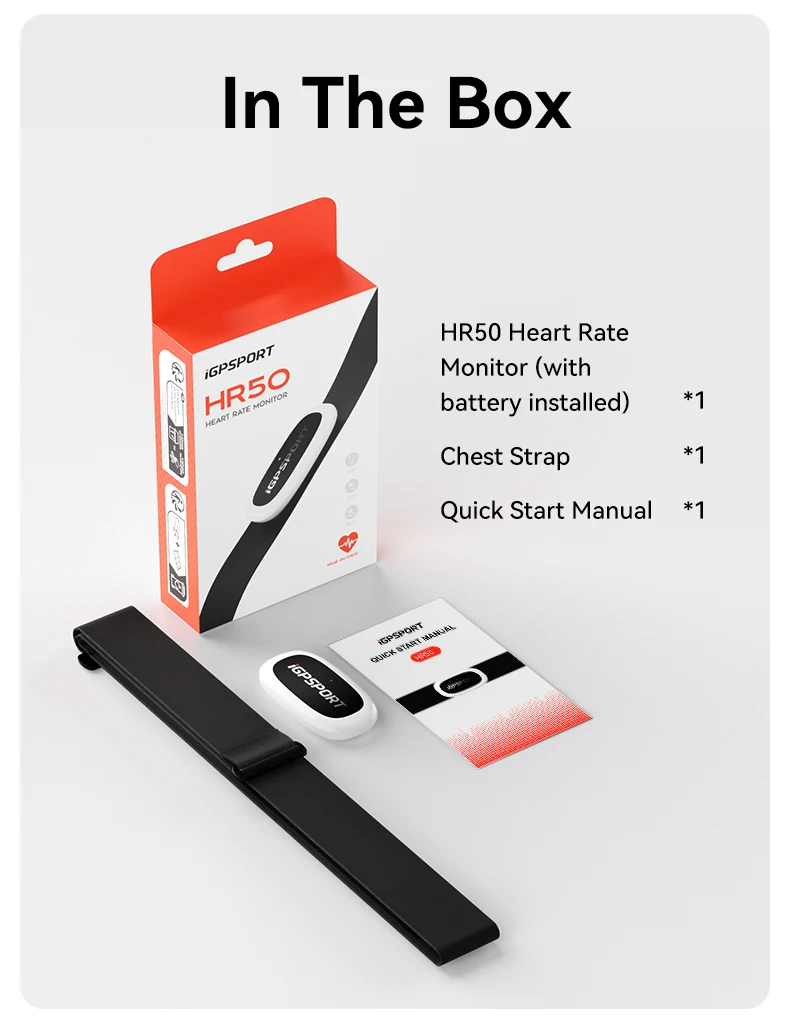 IGPSPORT HR50 Hartslagmeter Borstband ANT + Bluetooth Waterdichte hartslagsensor voor Garmin Bryton Magene Fietscomputer