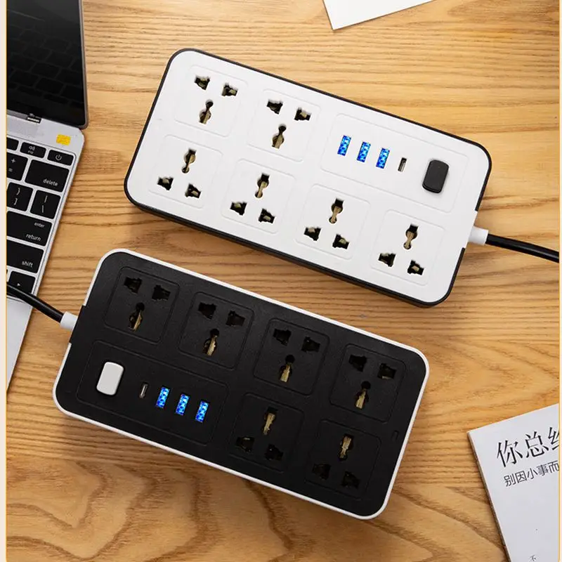 

Classic Fashion Universal Power Strip Socket With Extension Cable 2M USB LED EU US UK Plug AC Outlet Multi Network Electrical