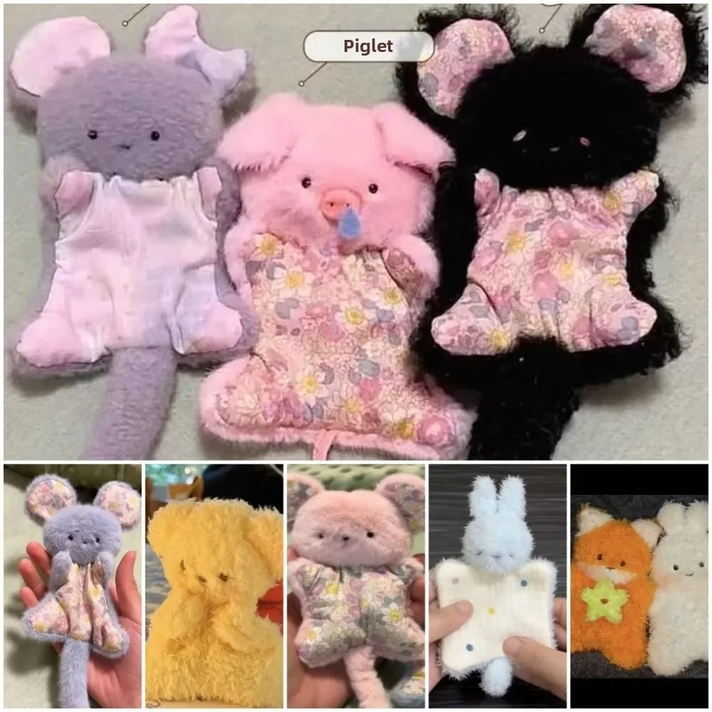 Urocza, miękka, przytulna maskotka do ręki, antystresowa, z motywem kreskówkowego zwierzątka (myszka, królik, szczeniak), sensoryczna, małe prezenty dla dziewczynek.