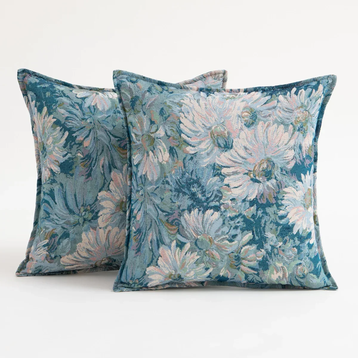 

2PCS Flower Throw Pillow Case Oil Painting Style American Country French Cushion Sofa Pillow Square Bed Decorative Cushion Cover