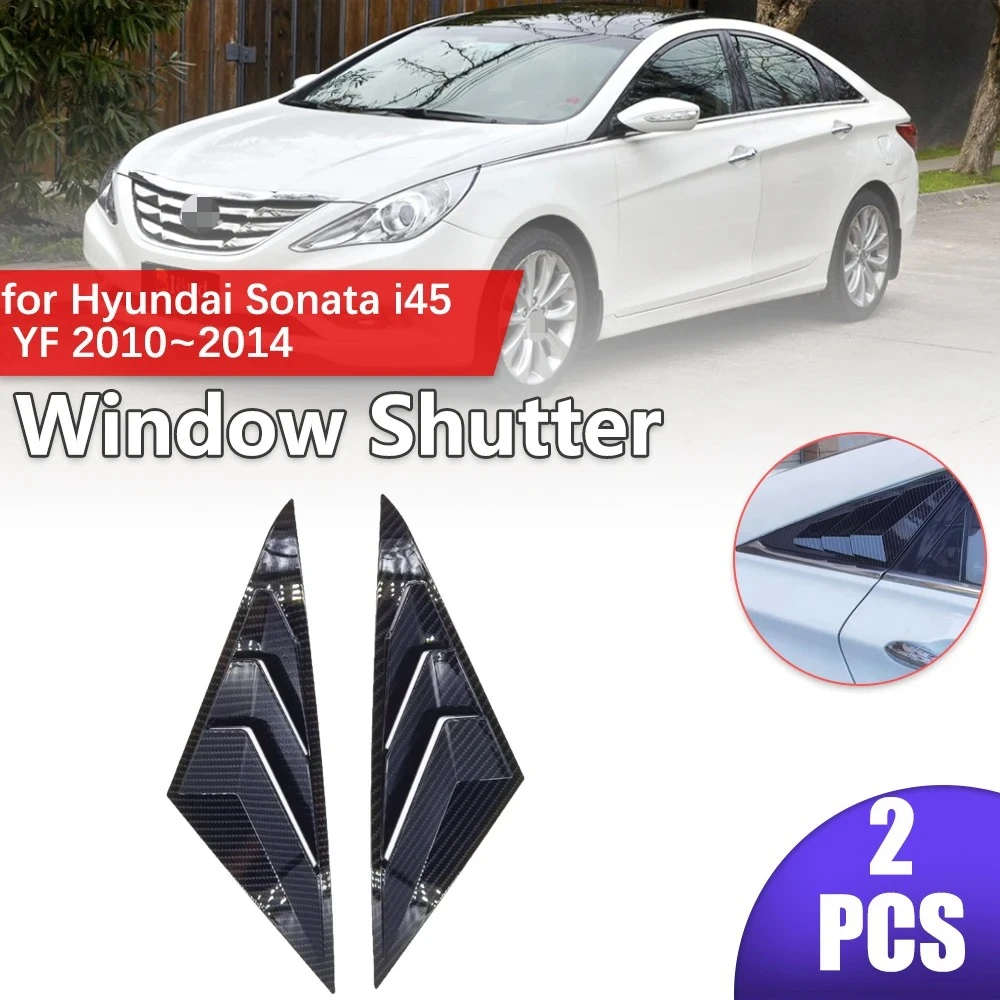 

2pcs For Hyundai Sonata i45 YF 2010~2014 Rear Side Window ABS Louvers Racing Style Triangular Sticker Accessories Car Shutter