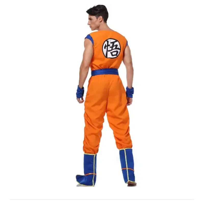 Japanese Anime Adult Orange Suits Son Goku Cosplay Costume Anime Superheroes Jumpsuit Role Play Dress Up