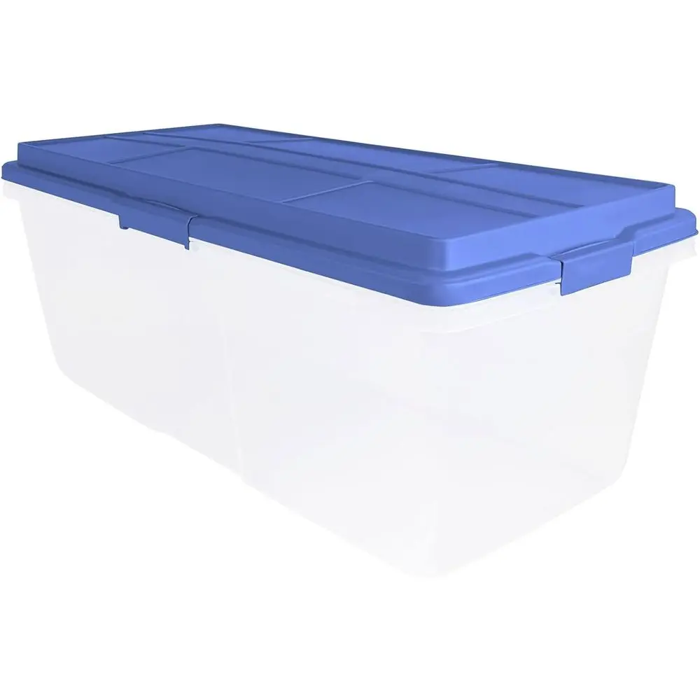 

Stackable Smoke Blue Lid Storage Bin, Large 36x16.8x14.2 Inches, Ideal for Home & Garage Organization
