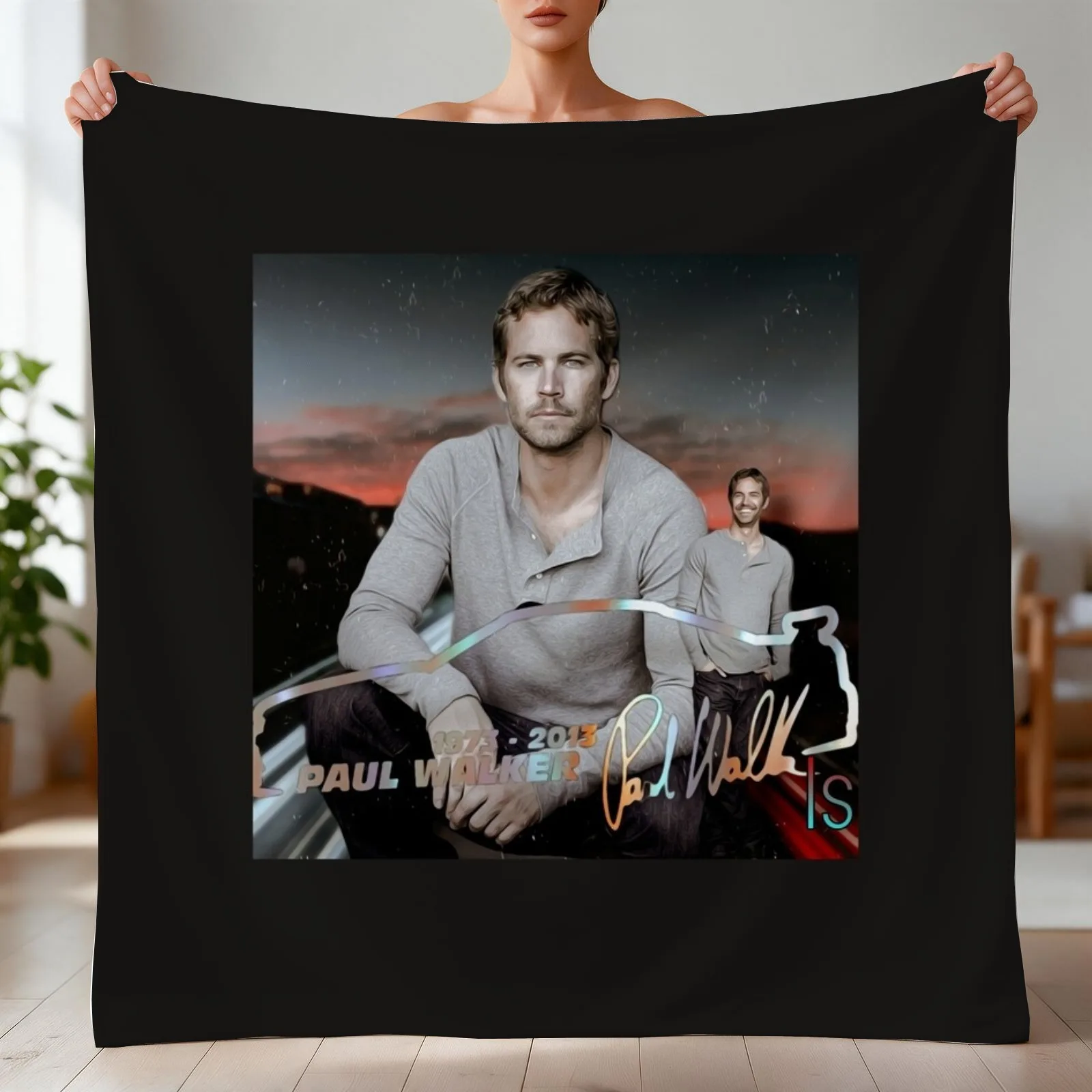 Paul walker Throw Blanket christmas decoration Comforter Furry Blankets