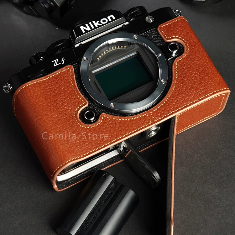 NEW handwork Photo Camera Genuine leather cowhide Bag Body BOX Case For nikon ZF Protective cover sleeve box base accessories