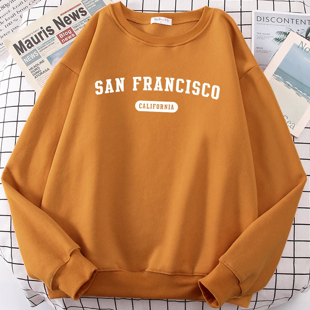 San Francisco California Letter Print Mens Hoodies Simple Casual Pullovers American Retro Clothing Casual Fashion Man Sweatshirt