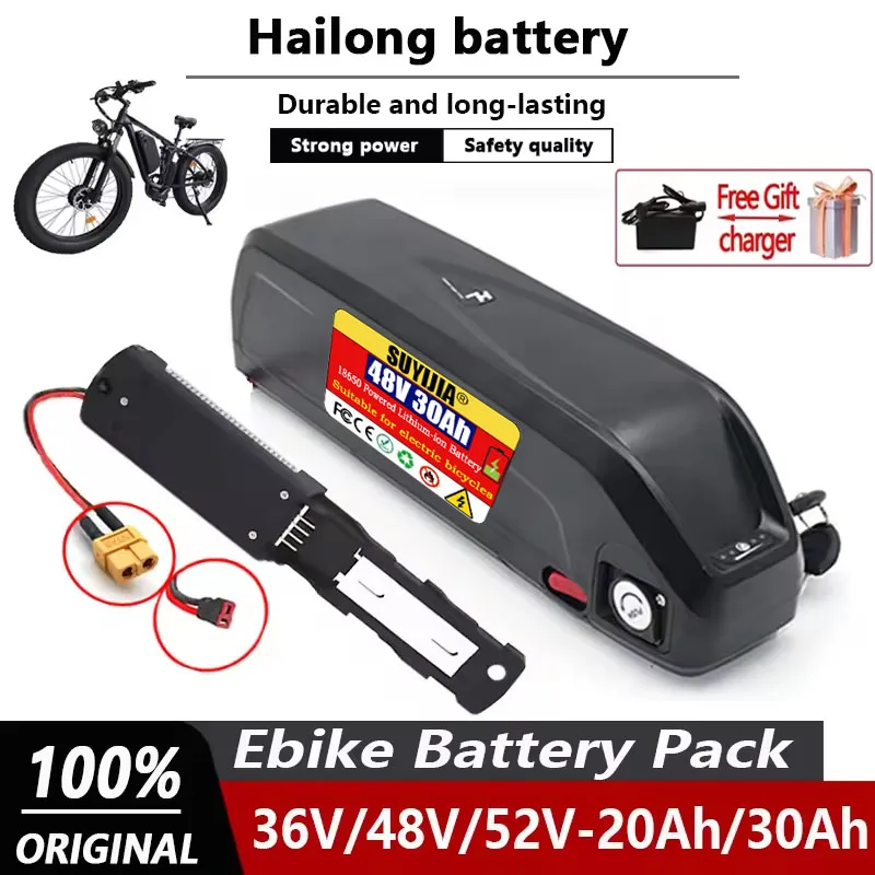 

Hailong Electric Scooter Battery 36V 48V 52V 20Ah-30Ah for 250W~1500W Motorcycle/bicycle Waterproof LithiumBattery + Charger