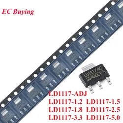 10pcs LD1117 LD1117AG 1.2V/1.5V/1.8V/2.5V/3.3V/5.0V 1A LD1117-1.2 LD1117-1.8 LD1117-3.3 LD1117-5.0 LD1117-ADJ Regulator LDO Chip