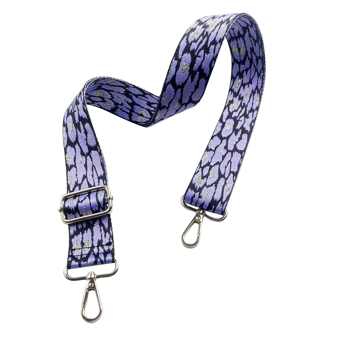 1 Piece 1.50inch Wide Adjustable Handbag Purse Strap Replacement Crossbody Shoulder Strap Metallic Yarn Leopa Jacquarded   Strap