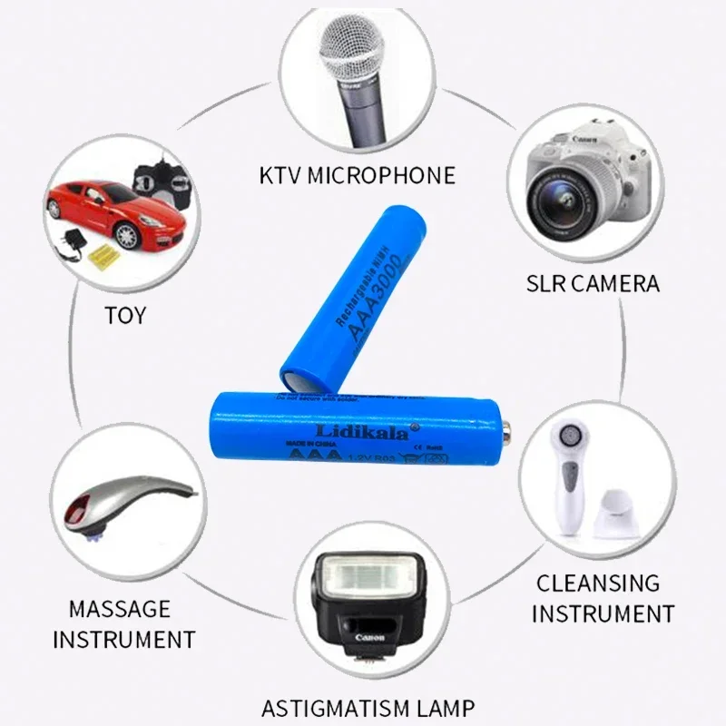2-120 pces de alta qualidade 1.2v aaa 3000mah bateria de níquel hidrogênio alcalina 1.2v relógio brinquedo câmera bateria recarregável