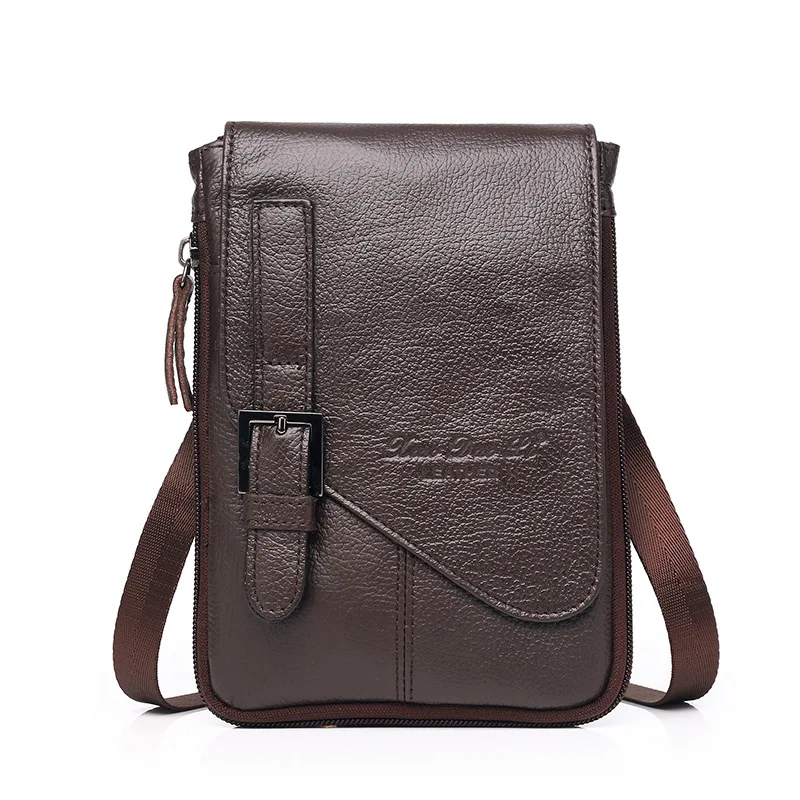 Genuine Leather Mini Shoulder Bag For Men Business Crossbody Bag Cowhide Men Handbag Mobile Phone Bag Male Casual Messenger Bag