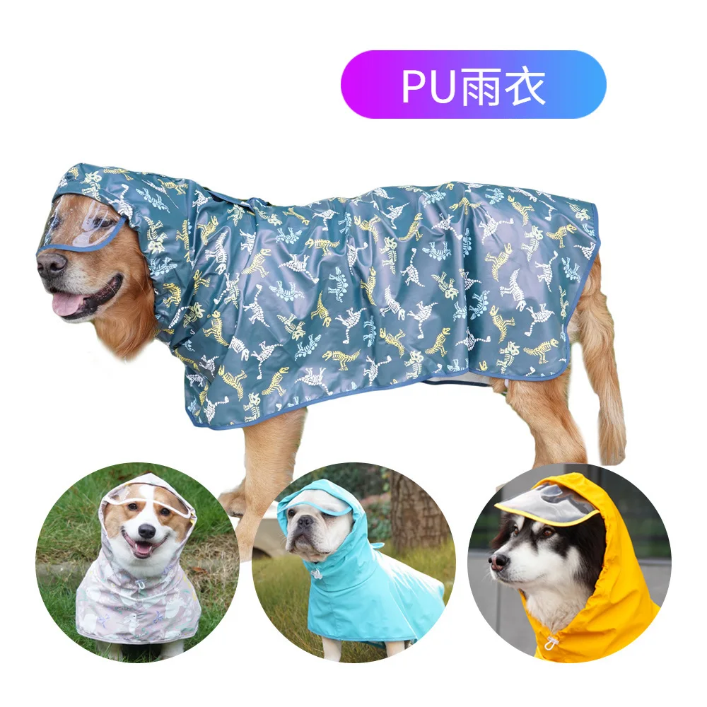 

Impermeable Big Dog Raincoat Waterproof Pet Clothes for Medium Large Dogs Golden Retriever Pitbull Rain coats mascotas Clothing