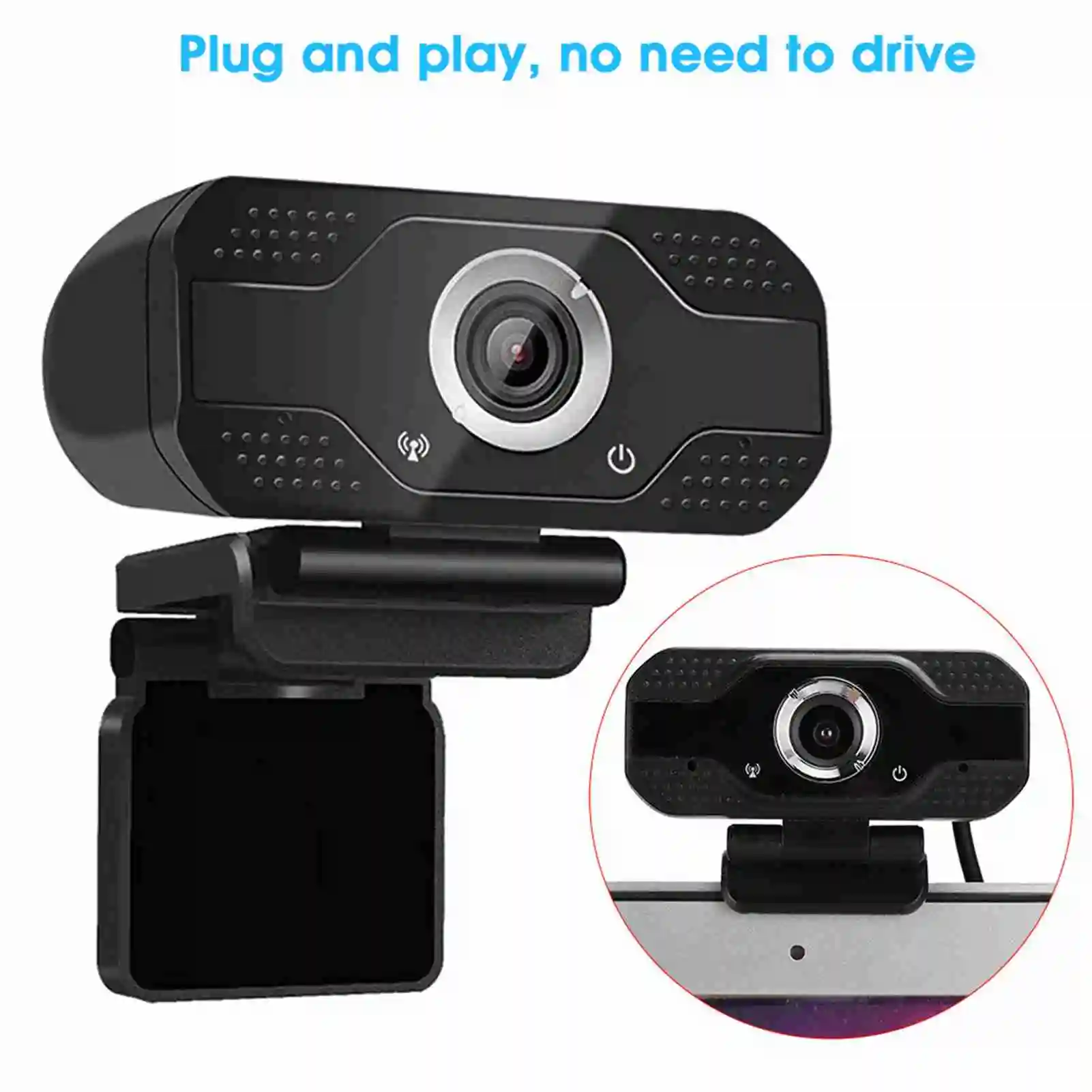 2026 1080P Webcam USB Computer Camera for  Online Class Video Calls, Zoom, Teams, Streaming, with Microphone,