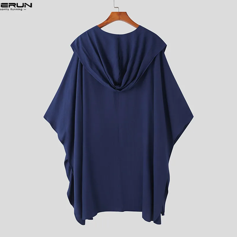 Fashion Casual Style Tops INCERUN New Men Chinese Style Hooded Hoodie Shirts Loose Solid Long Sleeve Cardigan Blouse S-5XL 2024