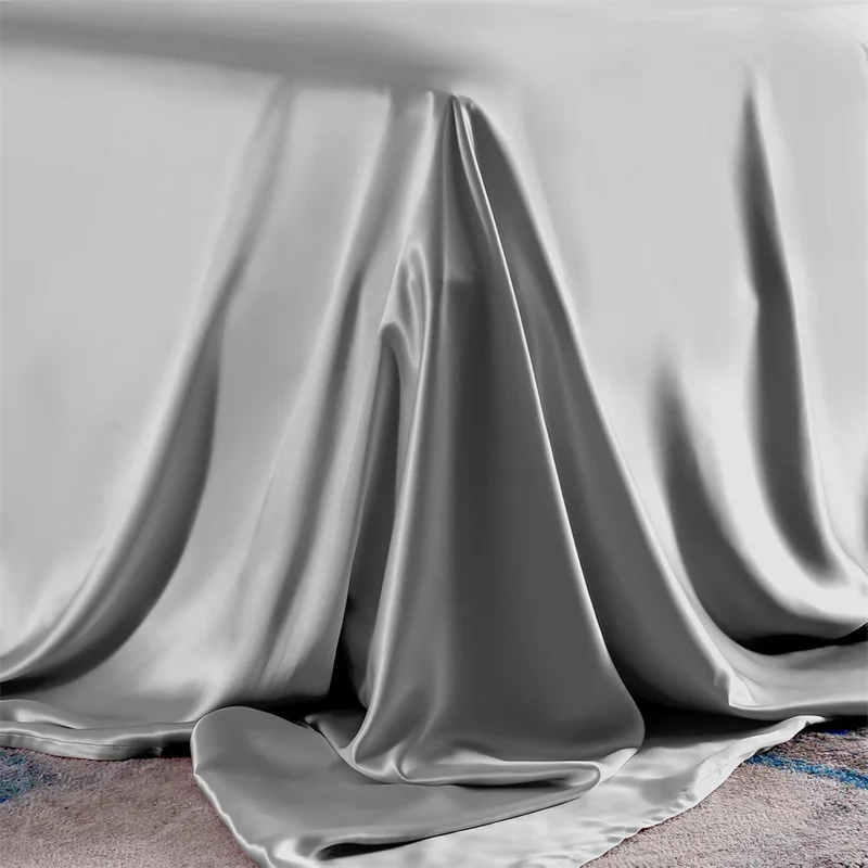 Natural Mulberry Silk Flat Sheet 1PC Solid Color Bed Sheet High End Smooth Bed Linen Single Double Queen King Size Bedding Soft