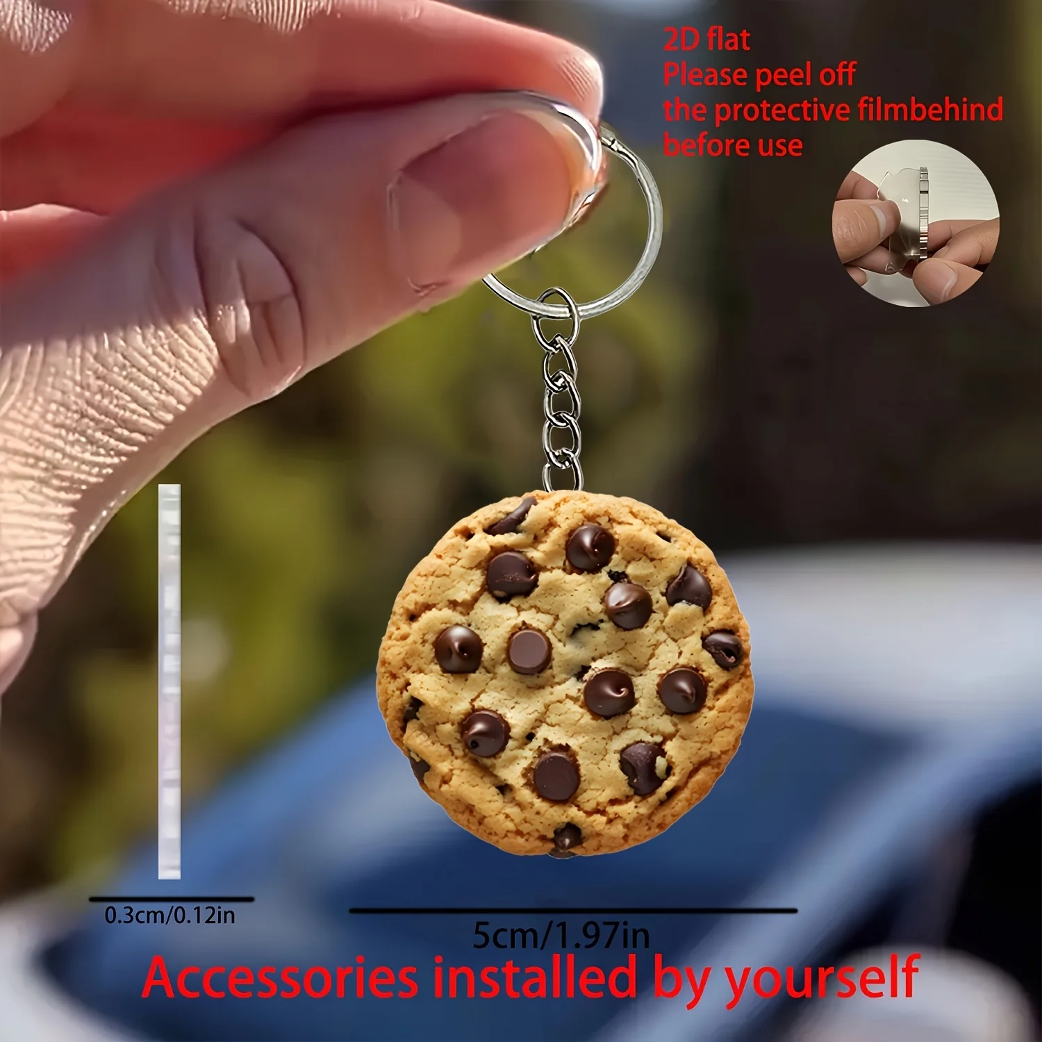 2D Flat Chocolate Cookie Acrylic Ornaments, Rearview Mirror Ornaments, Backpacks, Keychains—Creative Gifts