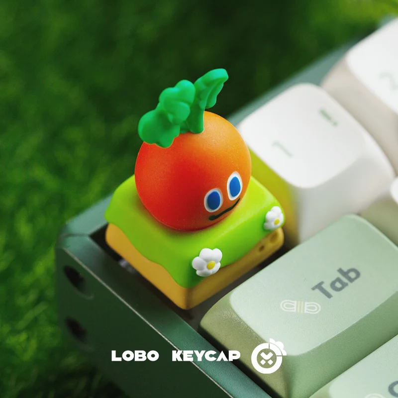 Kawaii Cartoon Gemüse Karotte Sänger Mayday Periphere mechanische Tastatur Esc Dekor Harz Material personalisierte Tastenkappen Geschenk