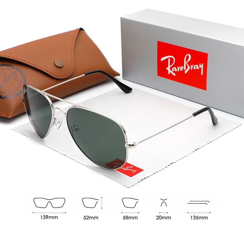 RareBray Klassieke Pilot Zonnebril Mannen UV400 Mode Legering Dunne Frame Bril Rijden Zomer Aviator Mannelijke Vrouwen Zomer Brillen