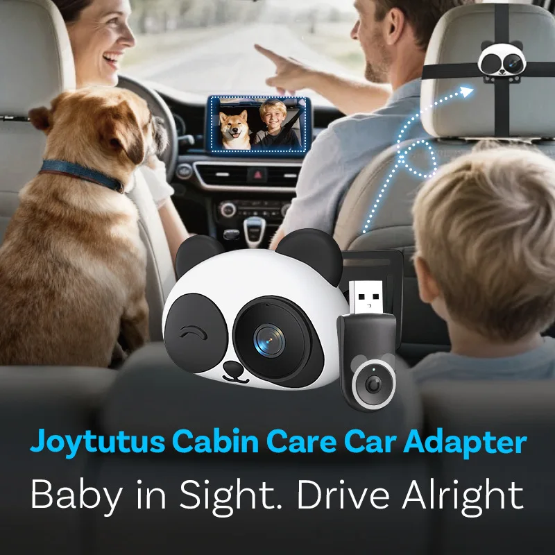 Wireless CarPlay Adapter Box with Rear View Baby Monitor Camera 2-in-1 Wireless CarPlay Dongle for Vehicle Multimedia System