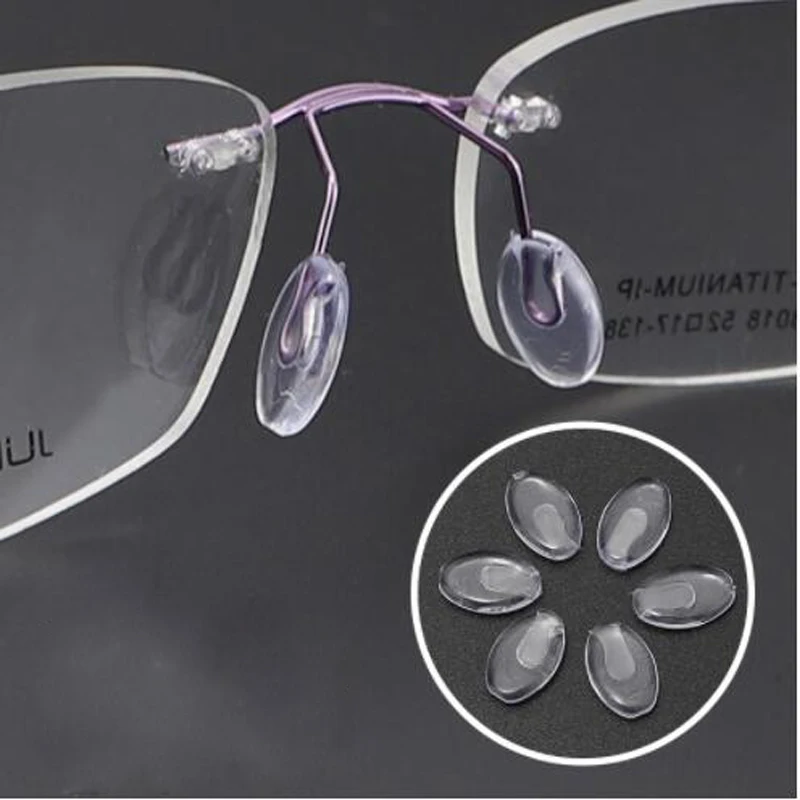 5Pairs Transparent PVC Flat Insert Nose Pads On Glasses Hook Shaped Design for Comfort Anti Slip Eyeglasses Accessories