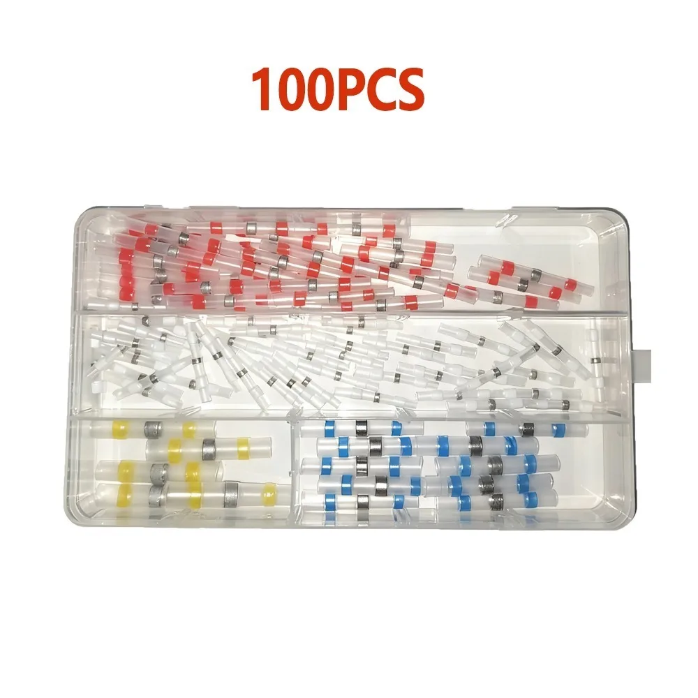 50/100 Pcs Boxed Solder Seal Wire Connectors Heat Shrink Insulated Electrical Wire Terminals Butt Splice Connector Waterproof view 6