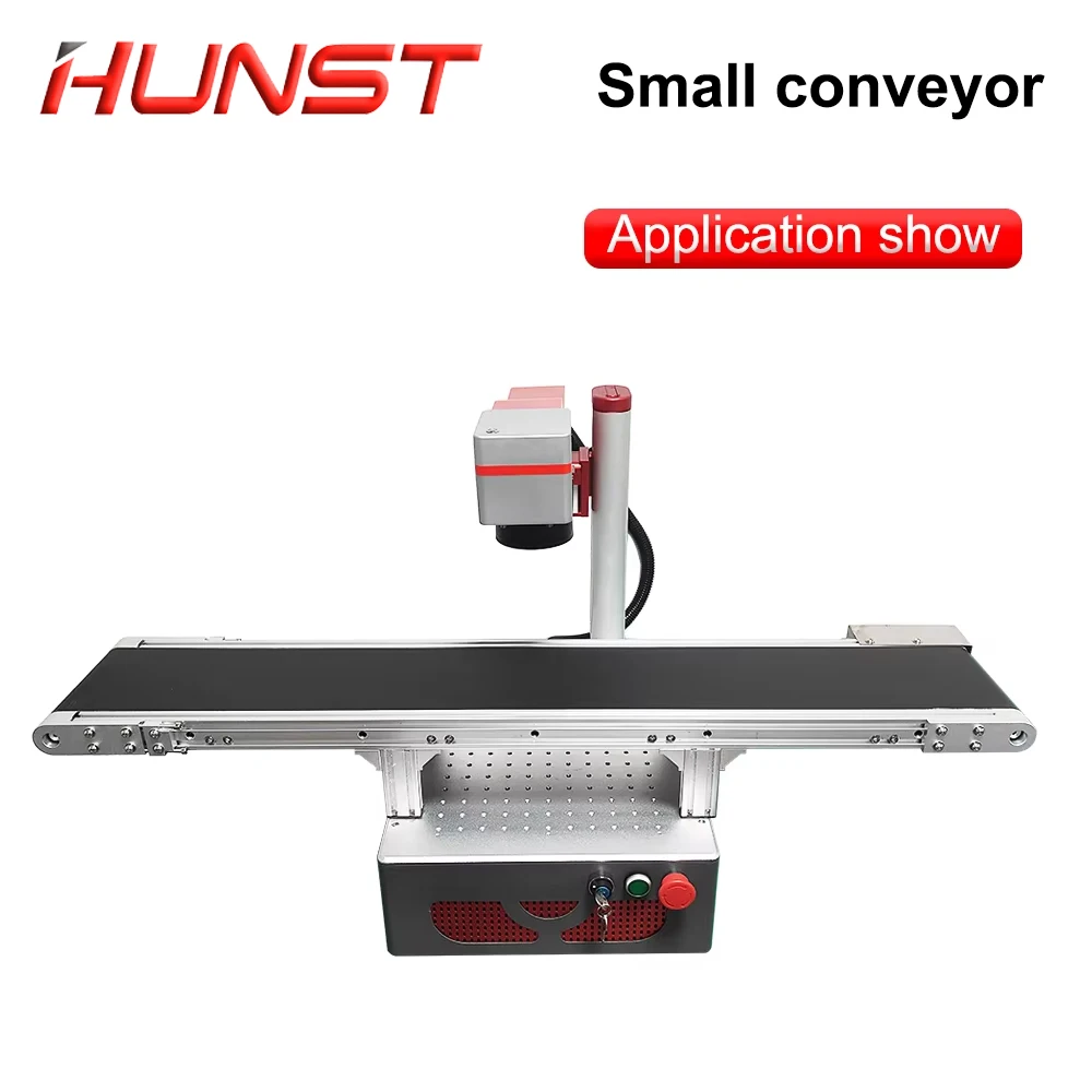 طاولة نقل HUNST مع ناقل تغذية تلقائي بمحرك متدرج لعلامات ليزر رؤية كاميرا الألياف CO2 UV. #6