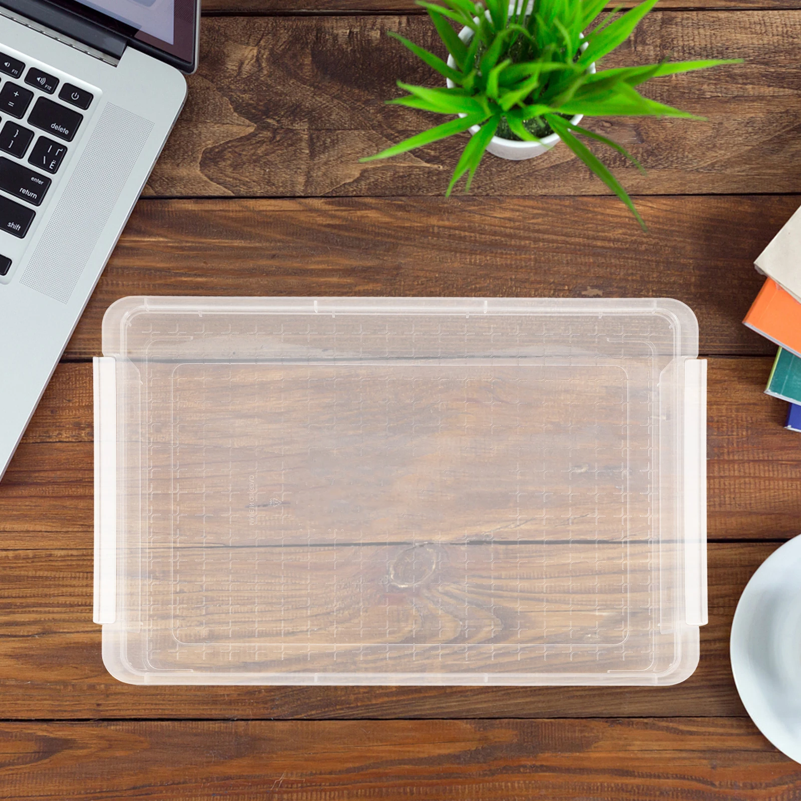 

Stackable A4 Box With Lid Plastic Organizer Box For Office School Document Storage Seal File Container Transparent Document Case