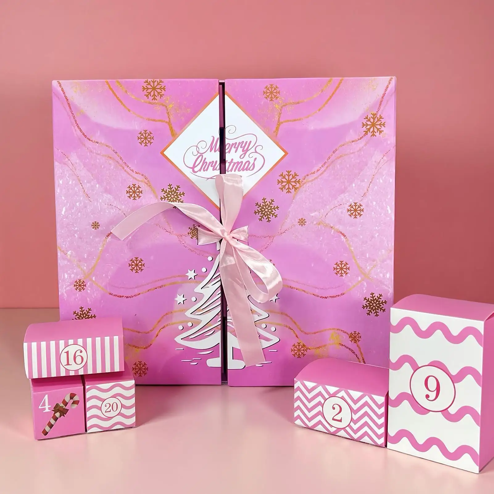 

Christmas Advent Box 24-Grid Reusable Christmas Countdown Refillable Holiday Craft Candy Box for Kids Adults Friends Family