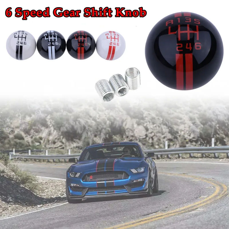 Universal 6-Speed Car Gear Shift Knob Fit For Ford Mustang GT500 Manual /HONDA TOYOTA RHD GearShift Shifter Stick Lever Pen Arm