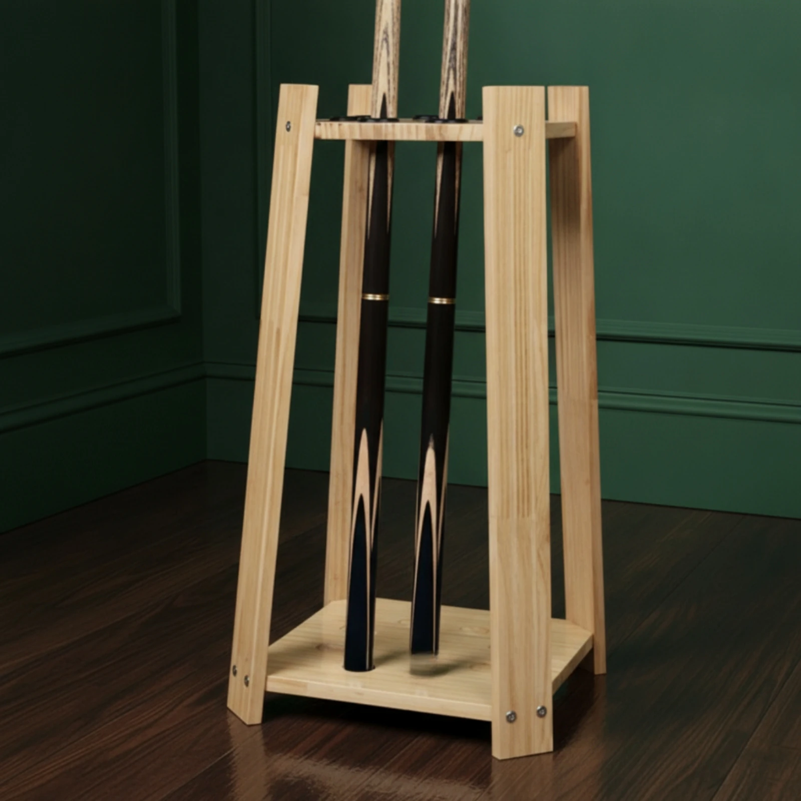 Billiard Cue Rack Solid Hardwood Pool Stick Holder Floor Stand Pool Cue Holder Stable Furniture Long-Lasting for Game Room view 5
