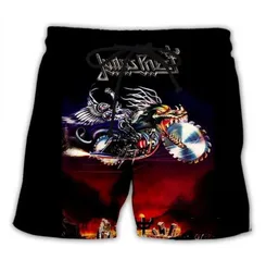 Calções casuais para homens e mulheres Judas Priest, moda streetwear, calções desportivos soltos, novo, D09