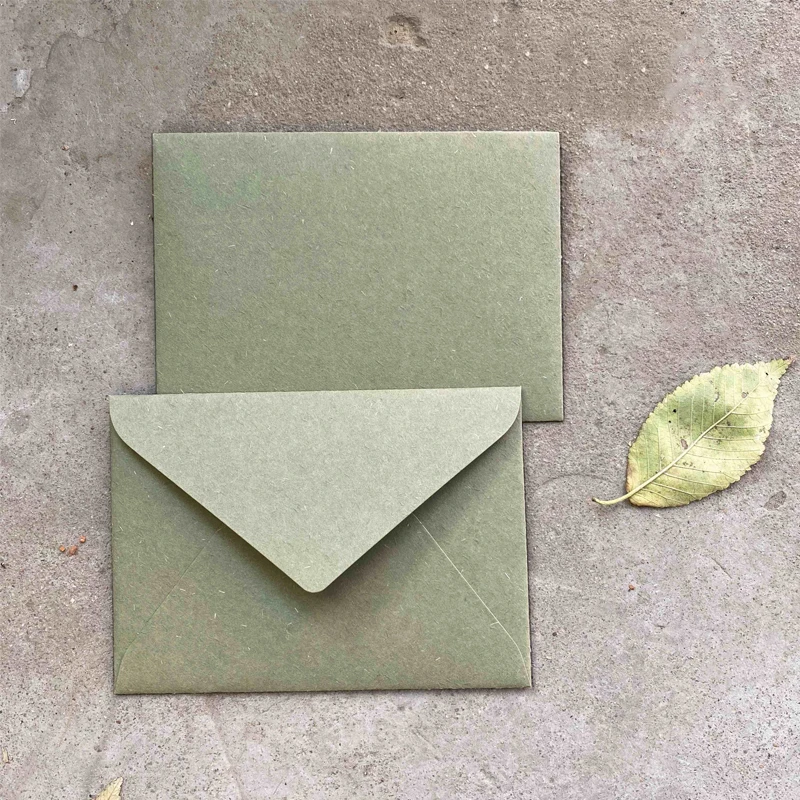 Vintage Green Envelope Gift Envelope for Invitations land paper Gift Card Window Envelope Wedding Letter Set Mailer Stationery