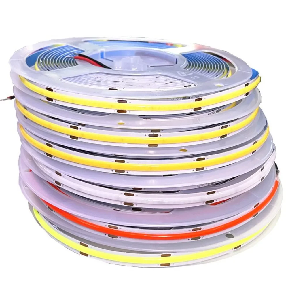 5mm Super Thin COB Strip 384LEDs/m Soft Flexible DC12V 24V LED Light Bar Warm Cold White for Decor Lighting 3000K 4000K 6000K