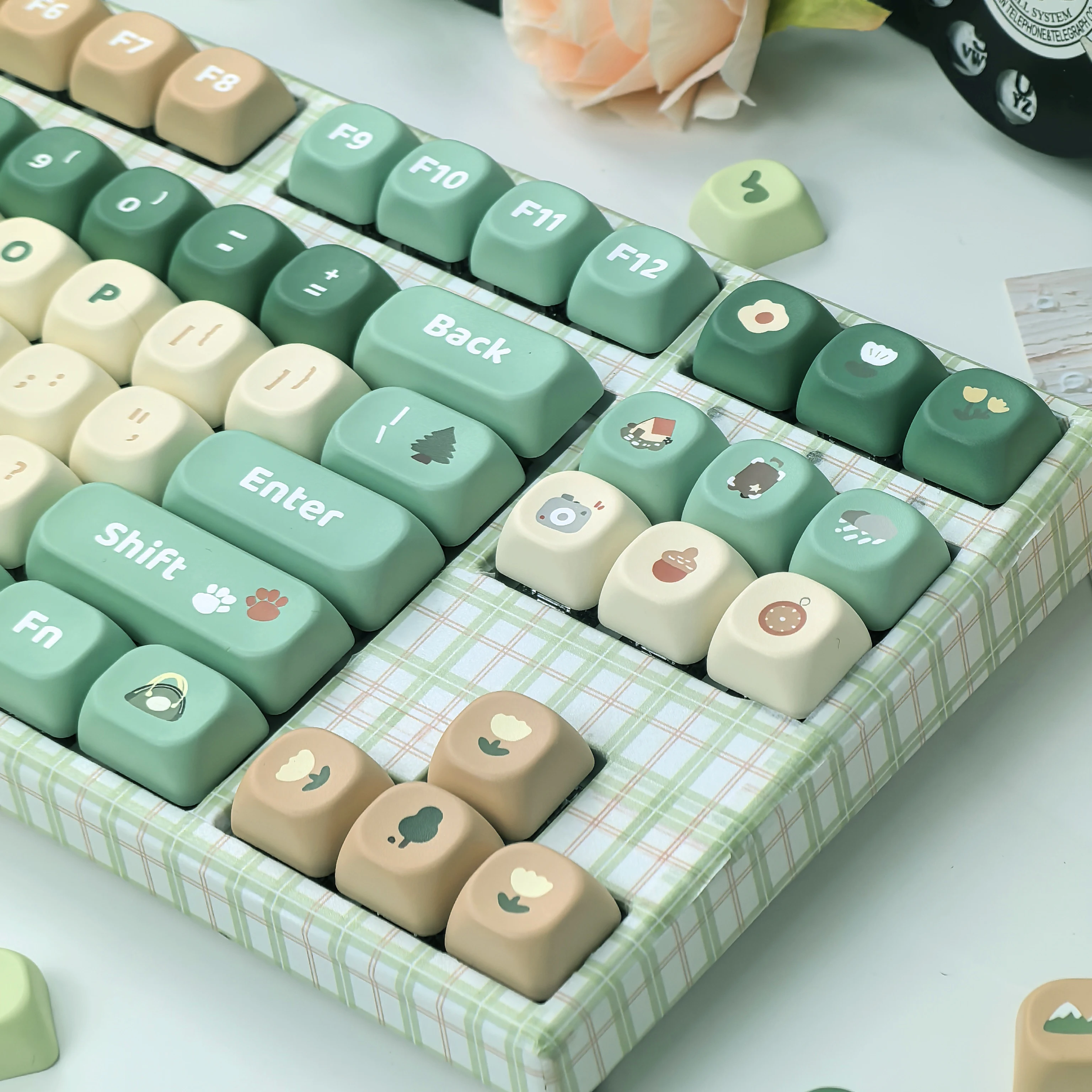 128 tasti Verde Carino Keycap MOA Altezza PBT Per Tastiera Meccanica Regalo FAI DA TE Viaggio Tema Montagna Elemento Rosa Blu Bianco Keycap