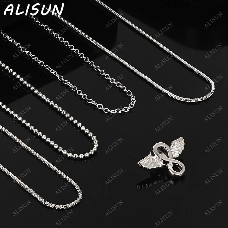 

ALISUN 40-75cm 925 Sterling Silver Design Wing Pendant Necklace For Women Men Charm Trend Birthday Gifts Fashion Party