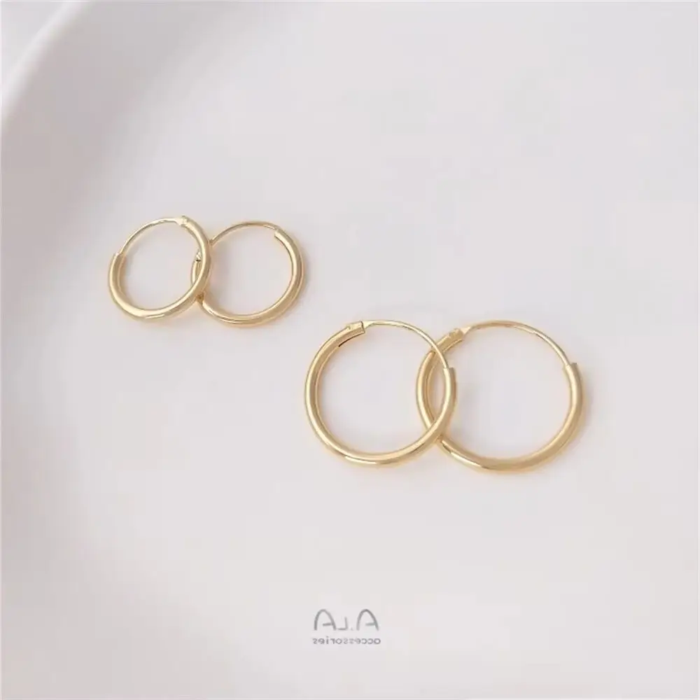 14K Gold Plated Very fine European and American temperament earring ring ring ring buckle DIY handmade earrings