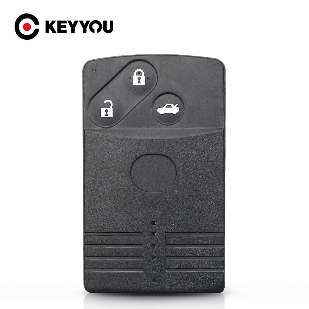 KEYYOU Replacement Smart Card Fob For Mazda 5 6 CX-7 CX-9 RX8 Miata MX5 Remote Car Key Shell 2/3/4 Buttons Uncut MAZ24 Blade