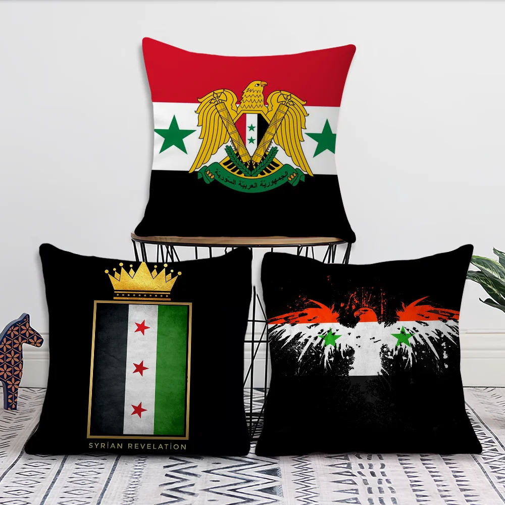 

The S-Syrian Arab Republic S-Suriya Flag Decoration Room Home Sofa living Office Car Nordic Simplicity Pillow Cover